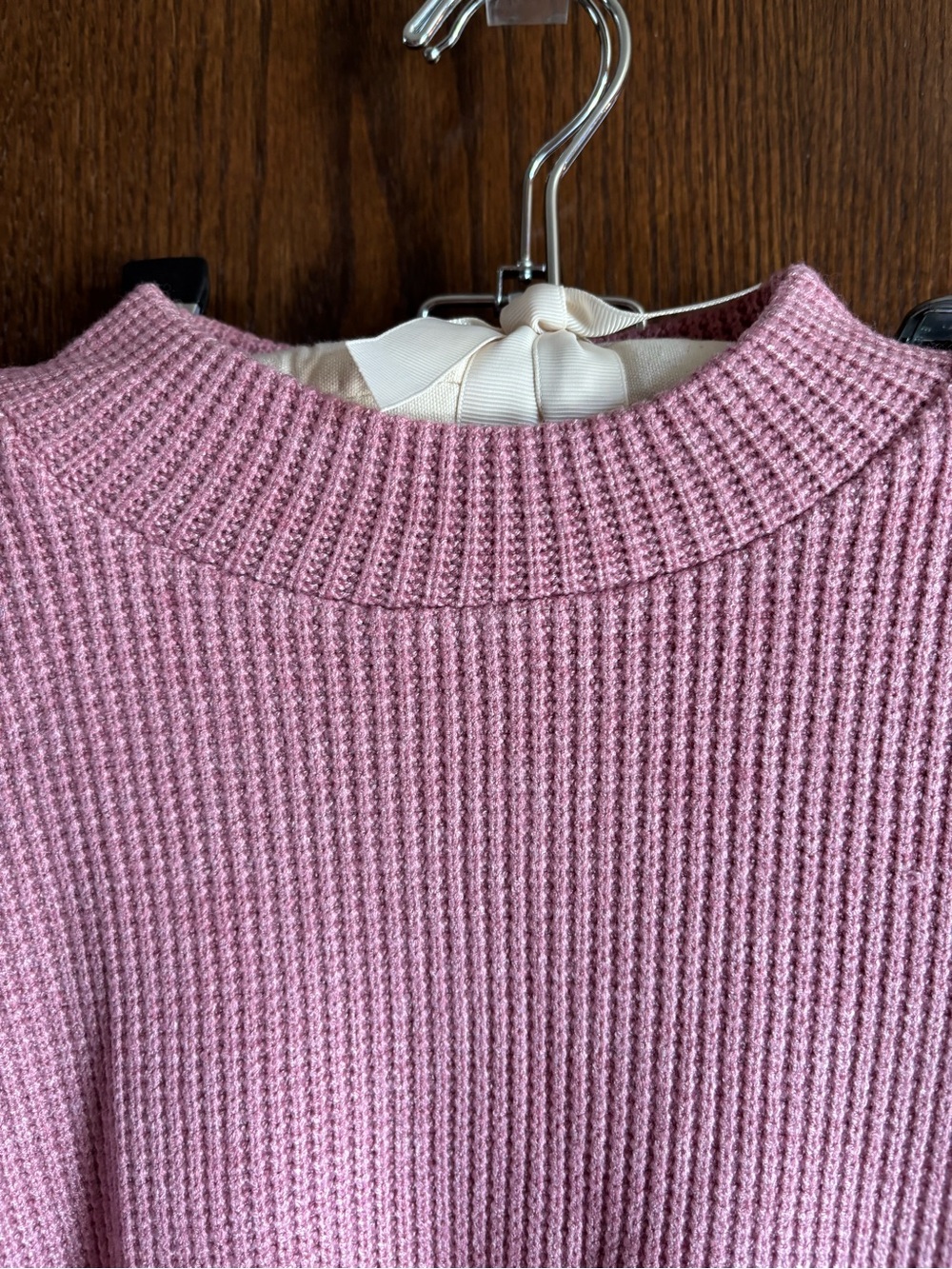 Zenana Sweater Boxy Top & Long Pants Set Ribbed Knit Wide-Leg Rose. Small - Picture 4 of 12